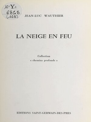 cover image of La neige en feu